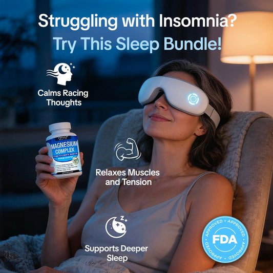 Heated Eye Massager for Sleep & Relaxation + 8-in-1 Magnesium Complex [Sleep & Relaxation Set]